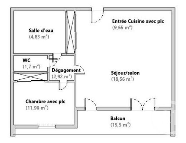 Appartement à vendre - 2 pièces - 49.72 m2 - LA BAULE - 44 - PAYS-DE-LOIRE - Century 21 Dréano Immobilier